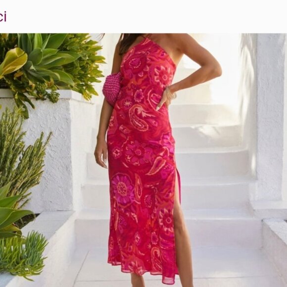 Vici Collection Pink Halter Maxi Dress - Picture 3 of 5